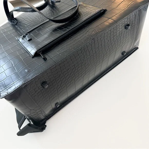 Beis . the work tote . large size . black croc - Picture 6 of 11